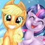 My Little Ponies frolicking in the snow!