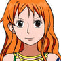 Nami, the female redhead pirate from One Piece