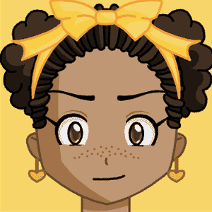 Cute anime girl in yellow bow