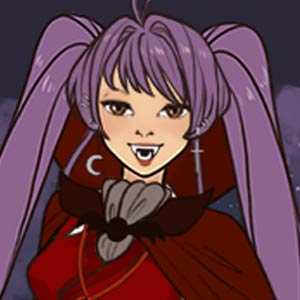 Purple haired female vampire