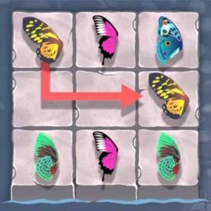 Match 3 style game with butterfly wings