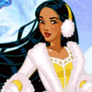 Pocahontas in a wintery dress