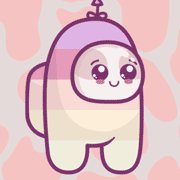 Adorable pastel Among Us character