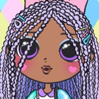 Cute LOL Doll with purple braids