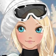 Cute ski girl with white hat