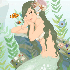 Green haired mermaid