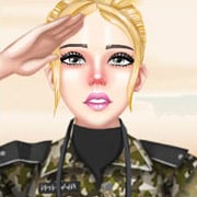 Blonde soldier in the army