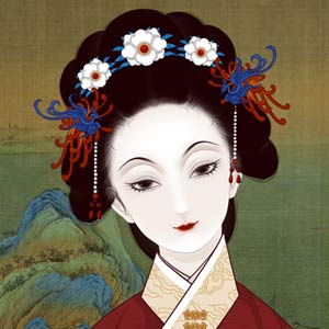 Beautiful Chinese painting of a woman