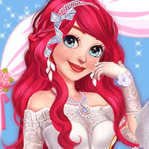 Princesa Ariel de Disney en vestido de novia