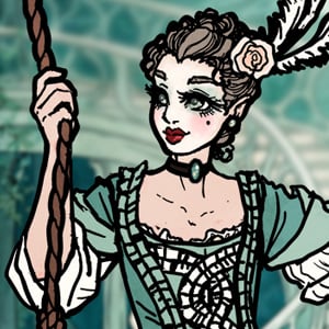 Regal rococo lady with French court makeup