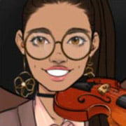 Linda chica tocando el violín