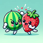 Cute anime watermelon cartoon