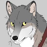Realistic grey wolf