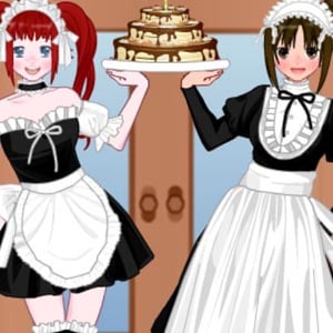 Original maid female characters in this cool anime dress up game by Rinmaru