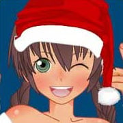 Personagem feminina original com adoráveis ​​roupas e acessórios de Natal