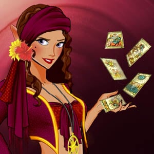 Mysterious fortune teller woman