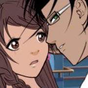 Lindo creador de escena shoujo con un lindo chico universitario y una linda chica universitaria