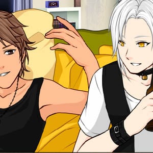 Fun manga creator where you customize your own handsome rockstar couple or boy band