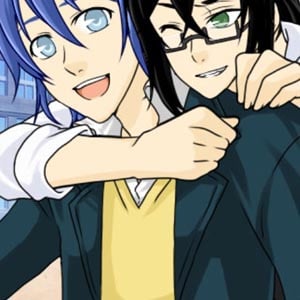 Manga or anime-style scene of two boys in high school, college, and make your own original characters