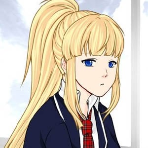 Cute anime-style, kawaii, scene creator of a boy and a girl in a school