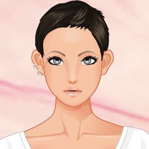 Pretty girl with pixie cut and earrings