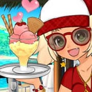 Beautiful Rinmaru summer waitress manga anime dress up game
