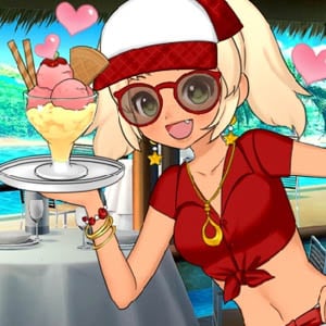 Beautiful Rinmaru summer waitress manga anime dress up game