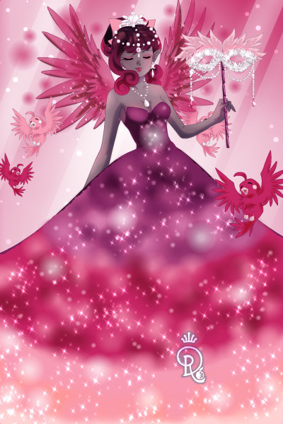 Magenta, Birds, Mask ~ Had the idea to make some form of ombre 