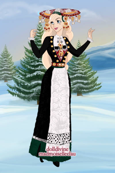 Bridal bunad from Voss ~ Traditional Norwegian wedding dress from