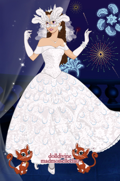 Rodolfo\'s Fireworks ~ Arriana, in her lace gown and mask, with
