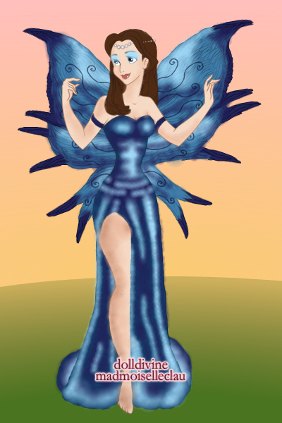Blue Waterfall Fairy ~ Inspired by a dragon statue I saw at a f