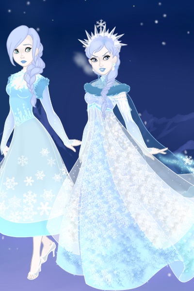 The Snow queen and her maid (Adoptables) ~ Just a quick doll I made on Snow Queen M
