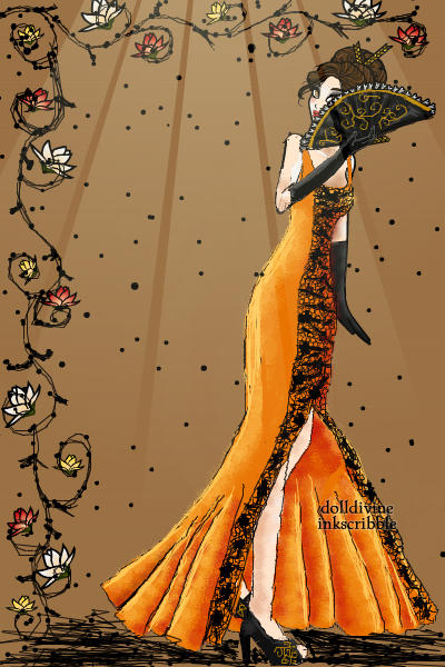 The Dance of the Monarch\'s Sunset ~ #HighFashion #Lace #Orange