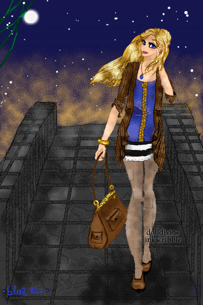 Walking by Night ~ I made her a background!

#ModernFashi