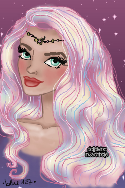 Cotton Candy Hair ~ #Portrait #Pastel #Drawing #HiddenDoll #