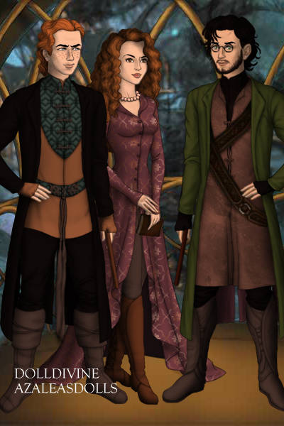 Ron, Hermione, and Harry all grown up. ~ After the Battle of Hogwarts, Harry and 