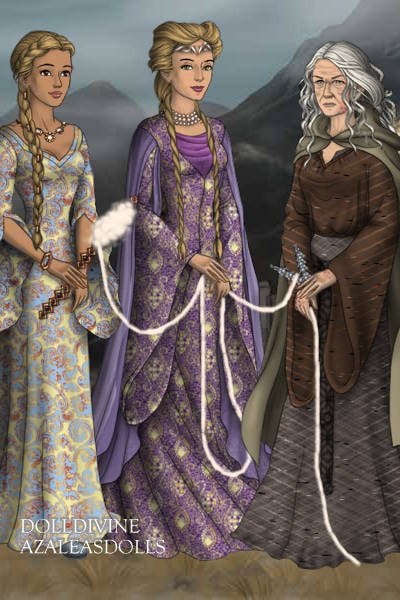 Clotho, Lachesis and Atropos, the 3 Moir ~ The 3 goddesses of Fate, controlling the