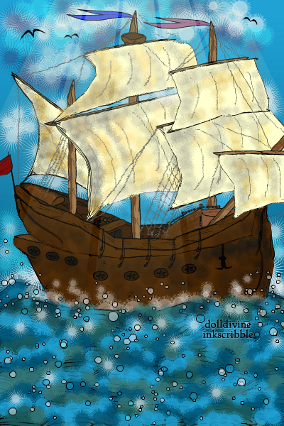 On high seas ~ I love sailing ships. Although I haven't
