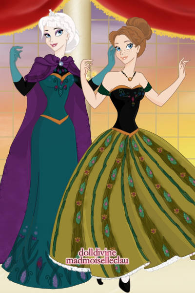 Formal Sisters ~ Both Elsa in her coronation dress and An