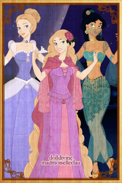 Princesses ~ Cinderella, Rapunzel, and Jasmine. As if