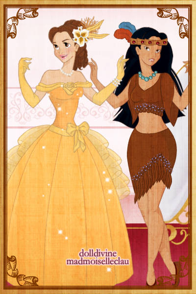 Disney Princesses... again. ~ Belle and Pocahontas.