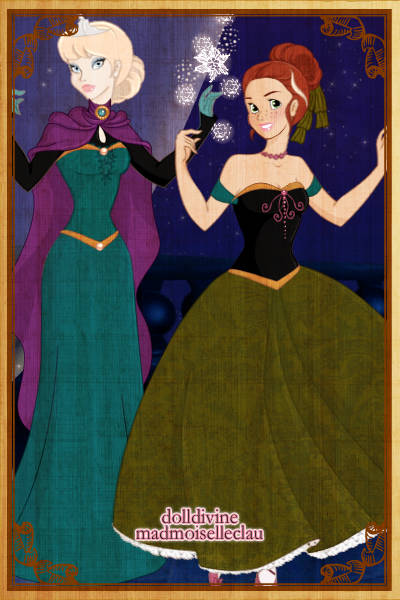 Queen Elsa and Princess Anna - Coronatio ~ The sisters' coronation gowns.