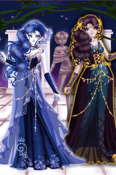 Capucine and Kaori at the Gala ~ The cousins arrive a bit early to the ga