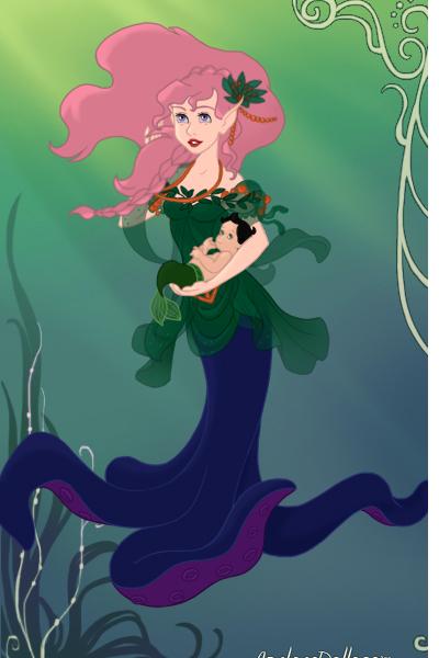 Eva in a Cecaelia form with baby mermaid Anton ~ by 