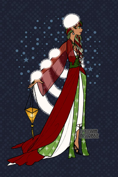 Holiday Lady ~ A Christmas ornament inspired dress.  [H