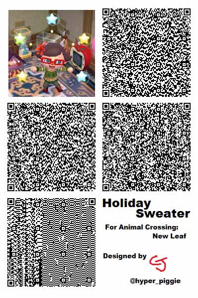 Animal Crossing Holiday Sweater ~ QR codes for a holiday sweater I designe