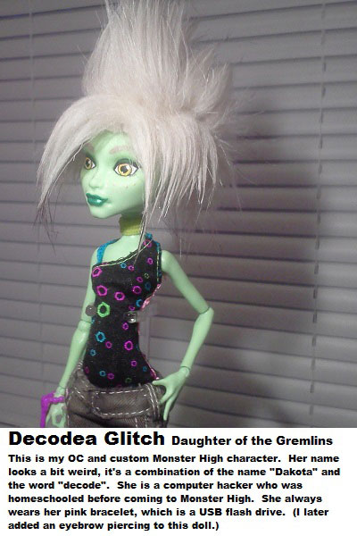 Decodea Glitch ~ My Monster High OC.  I had made a tumblr