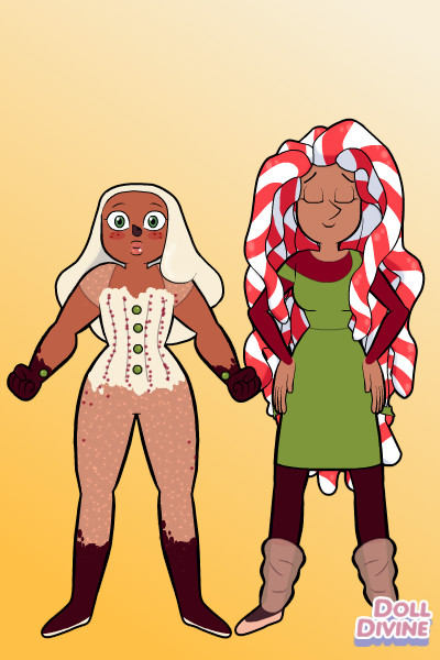 Gingerbread and Peppermint Mocha ~ Gingerbread girl and Peppermint Mocha.  