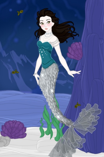 Beneath the Moonlit Waves ~ A non-Disney little mermaid. The backgro