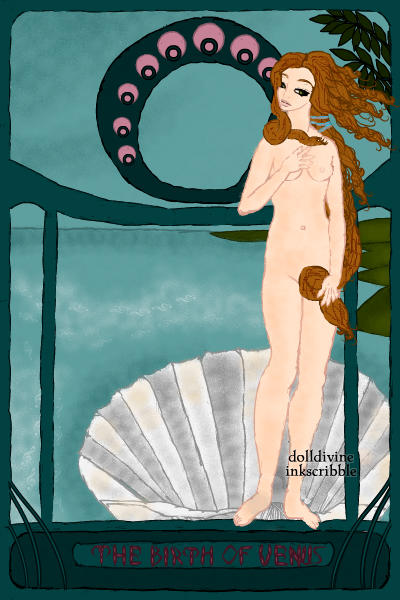 The Birth of Venus in Art Nouveau Frame ~ This doll was inspired by Sanctuary's do